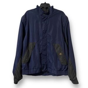 Footjoy Dryjoys Golf Jacket Full Zip Detachable Sleeves Size Large Navy Blue